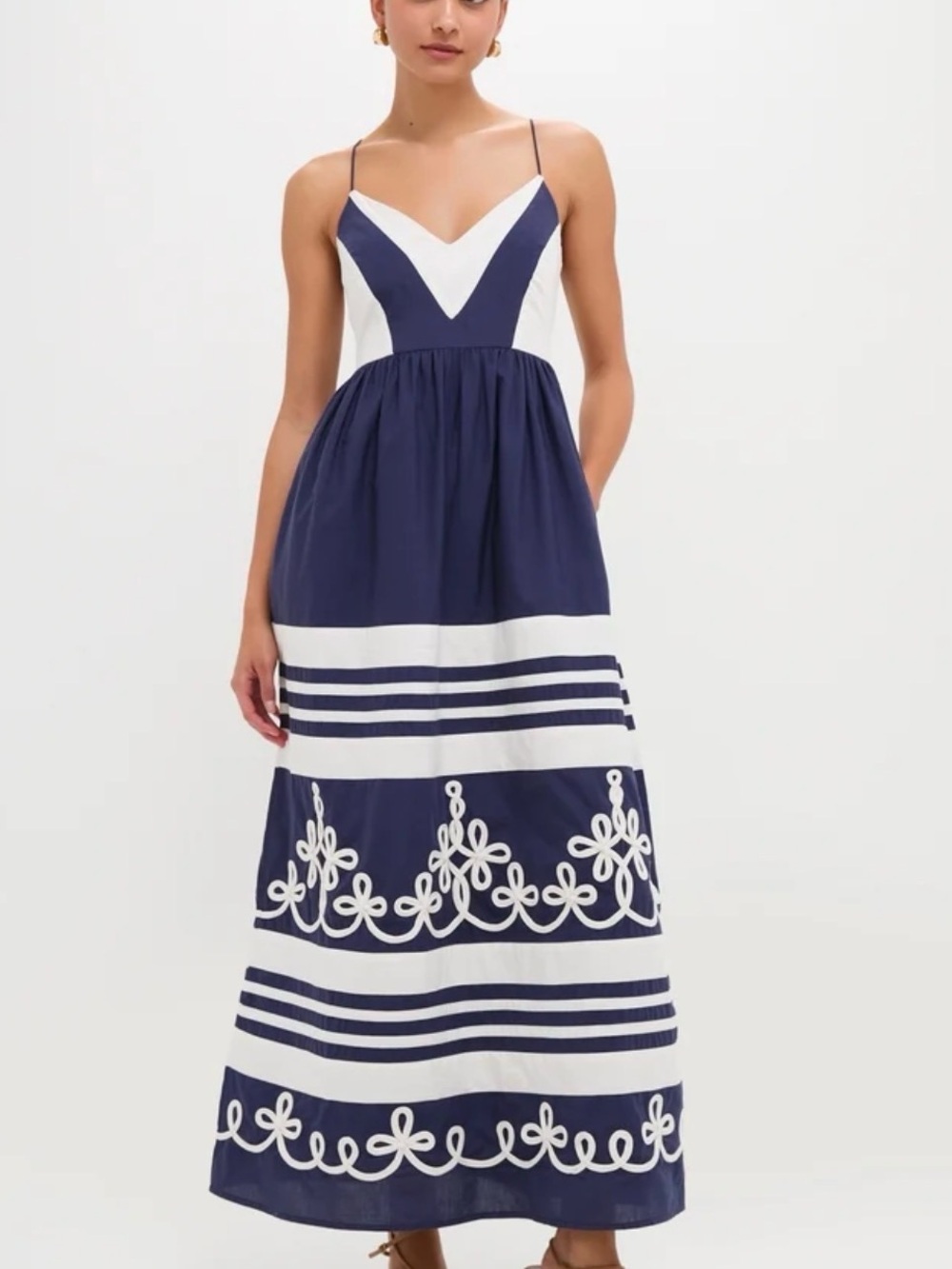 Carolina K Navy Amelia Maxi Dress, Size XS